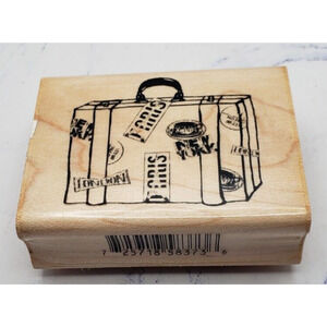 Inkadinkado Dawn Houser Travel Luggage Suitcase With Stickers Rubber Stamp